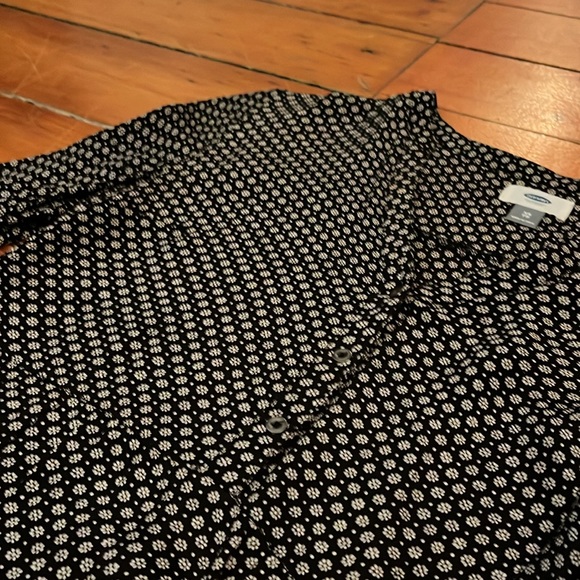 Floral print tunic dress black with white flowers. Cottage core & vintage style - Picture 5 of 5